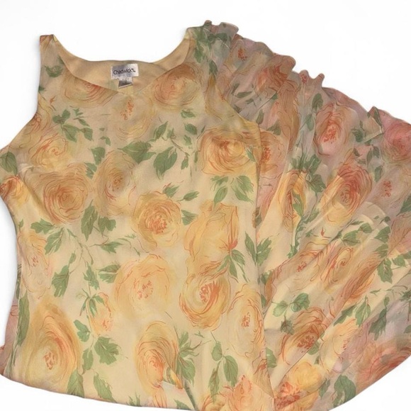 vtg 80s chadwick’s 100% silk garden party formal maxi dress, sz 14, FITS SMALLER - Picture 3 of 4